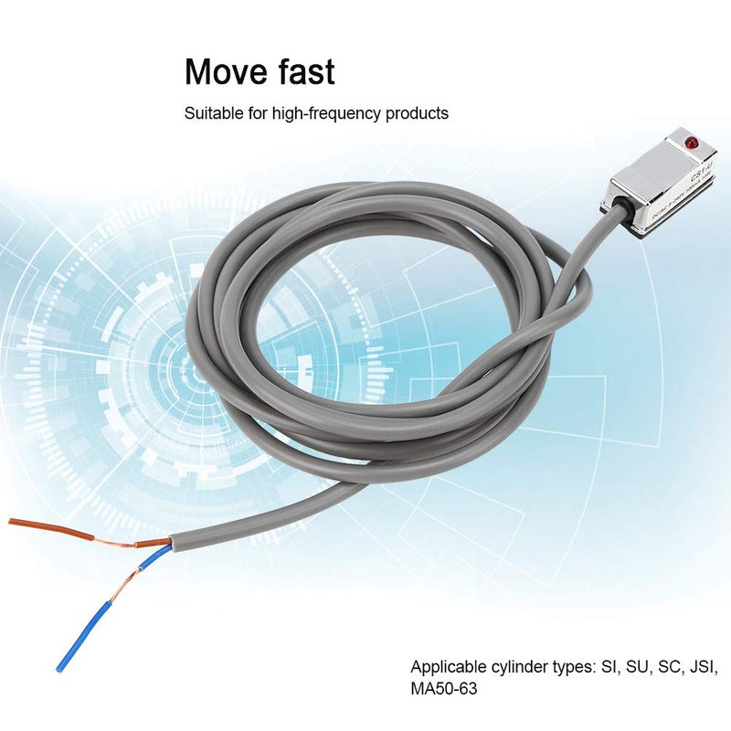 Topyond 10PCS Magnetic Switch, CS1-U 10W Reed Pneumatic Cylinder on Off for SI.SU.SC.JSI.MI.MA50-63, Magnetic Reed Switch for Products with High Working Frequency - Image 4